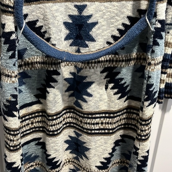 Faherty Southwestern Paloma Cardigan Sweater Duster Ombré Blue - Picture 14 of 15